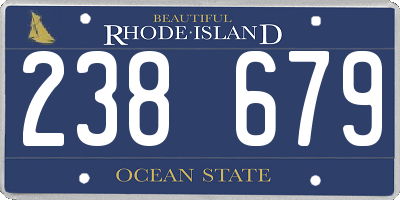 RI license plate 238679