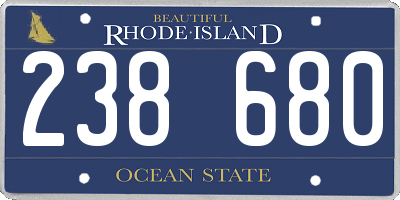 RI license plate 238680