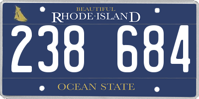 RI license plate 238684