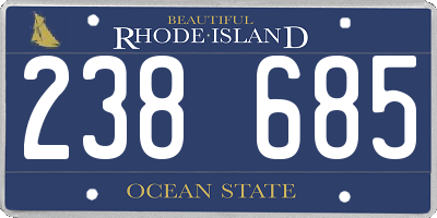 RI license plate 238685