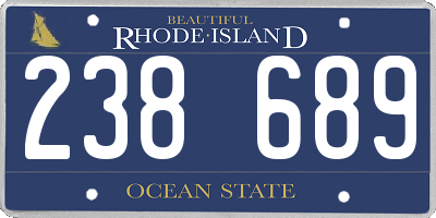RI license plate 238689
