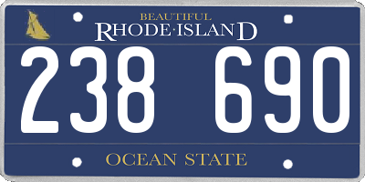 RI license plate 238690