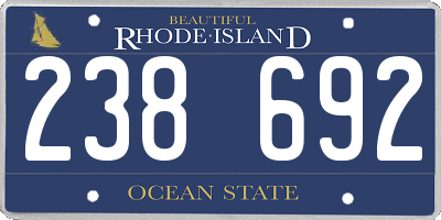 RI license plate 238692