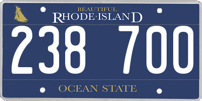 RI license plate 238700