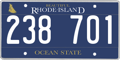 RI license plate 238701