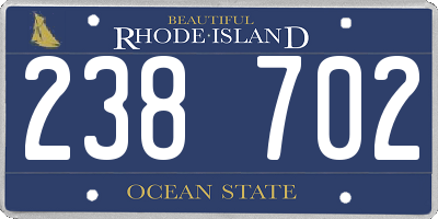 RI license plate 238702