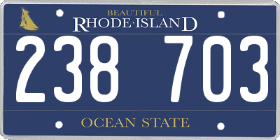 RI license plate 238703