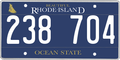 RI license plate 238704