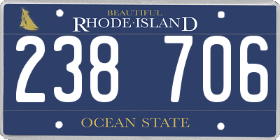 RI license plate 238706