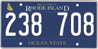 RI license plate 238708