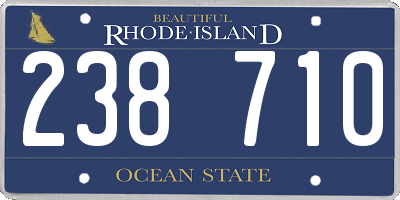 RI license plate 238710