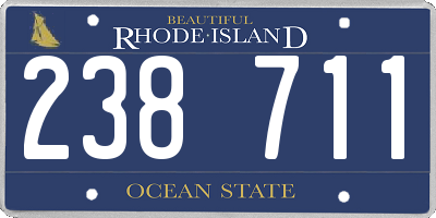 RI license plate 238711