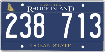 RI license plate 238713