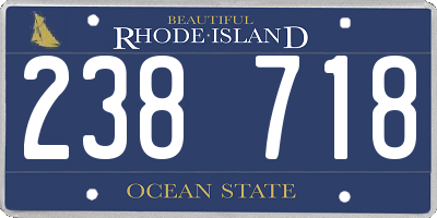 RI license plate 238718