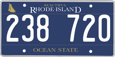 RI license plate 238720