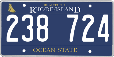 RI license plate 238724