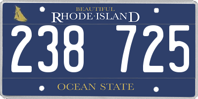 RI license plate 238725