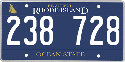 RI license plate 238728