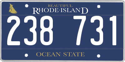 RI license plate 238731