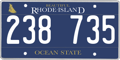 RI license plate 238735