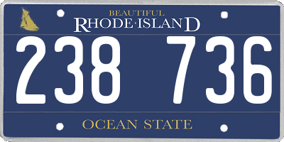 RI license plate 238736
