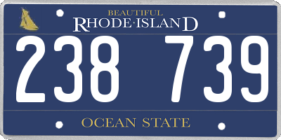 RI license plate 238739