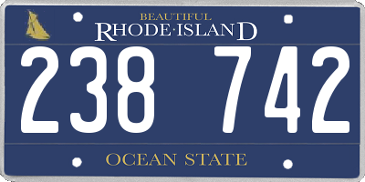 RI license plate 238742