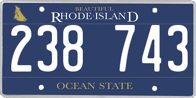 RI license plate 238743