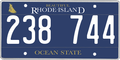 RI license plate 238744