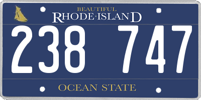 RI license plate 238747