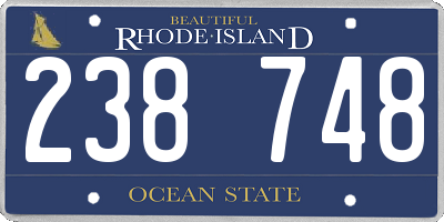 RI license plate 238748