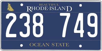 RI license plate 238749