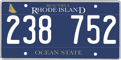 RI license plate 238752