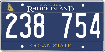 RI license plate 238754