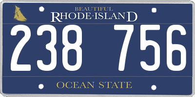 RI license plate 238756