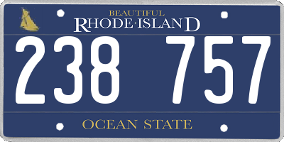 RI license plate 238757