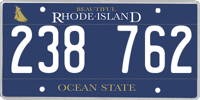 RI license plate 238762