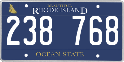 RI license plate 238768