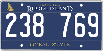 RI license plate 238769