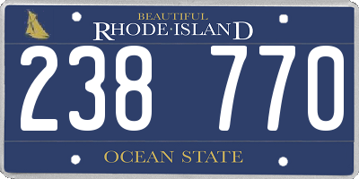 RI license plate 238770