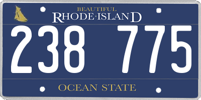 RI license plate 238775