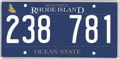 RI license plate 238781