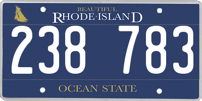 RI license plate 238783
