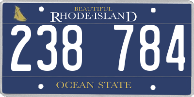 RI license plate 238784