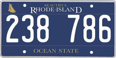RI license plate 238786