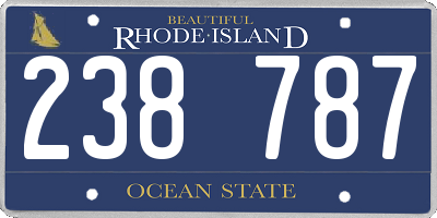 RI license plate 238787