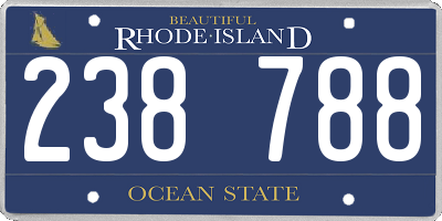 RI license plate 238788