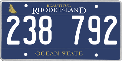 RI license plate 238792