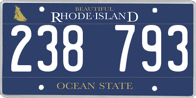 RI license plate 238793