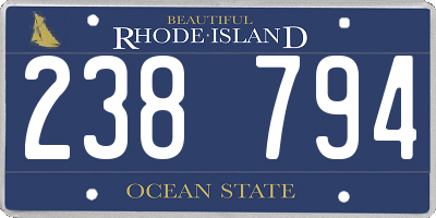 RI license plate 238794